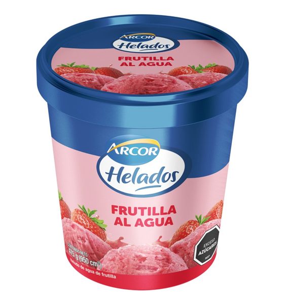 Helado Frutilla Al Agua Arcor 900cc
