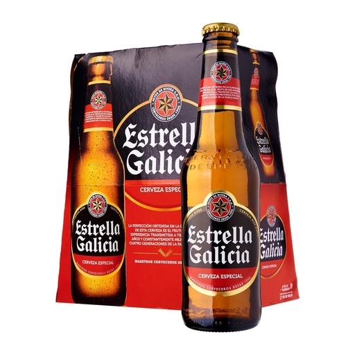 Pack Estrella Galicia 355 cc x 6 + Maní Frito Emigrante 70g